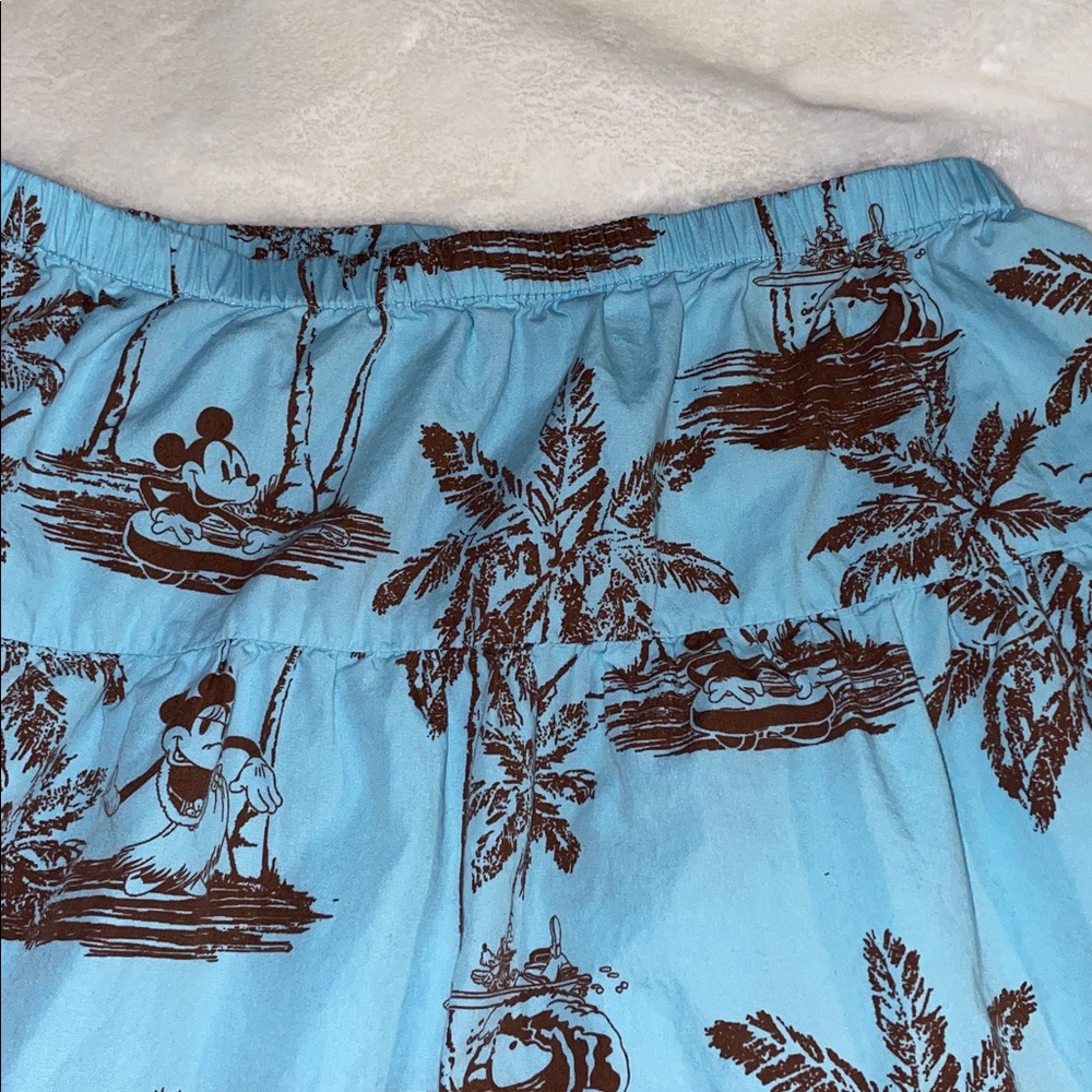 Women’s size M Disney Tiki Kingdom blue & brown cotton maxi skirt - Picture 3 of 6